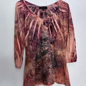 B.L.E.U. Paisley Boho Tunic Top, Y2K Floral Pattern
